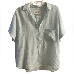 Grayson Frank & Eileen the Artist SS shirt linen pop over dolman sleeves Medium